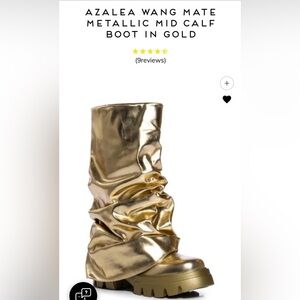 Beautiful NEW AZALEA WANG MATE METALLIC MID CALF
BOOT IN GOLD
